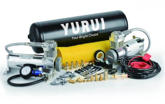 Hochleistungs- Doppel-Yon High Output Air Compressor Luftsysteme YURUI 2,5 Gallonen-Behälter 200 P/in stark