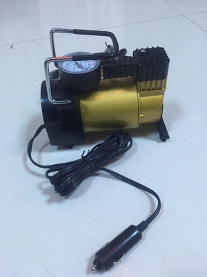 Silberne und gelbe Auto-Reifen-Druckpumpe, Hochleistungsenergie 12 Volt-Luftkompressor