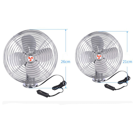 Sicherheits-Metallschutz-Car Cooling Fan-Gleichstrom 12v mit 60 Streifen