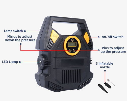 Tragbare Reifenfüller für Autos Luftpumpe 12V mit Licht