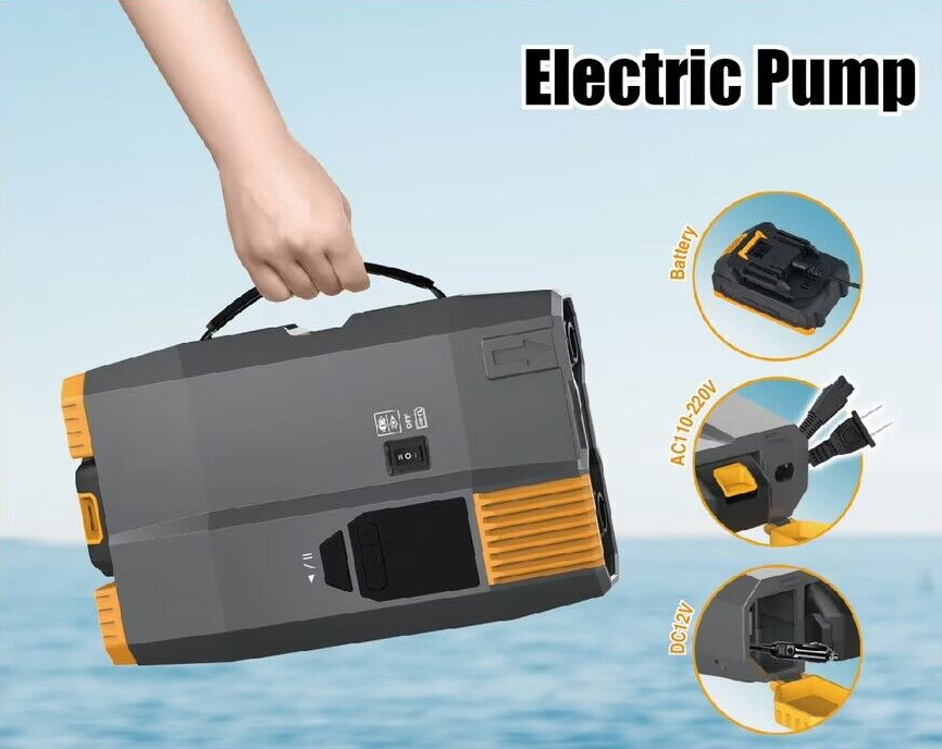 12 Volt elektrische Sup-Pumpe mit Batterie und AC110V-220V Langzeit 20psi mit Bildschirm