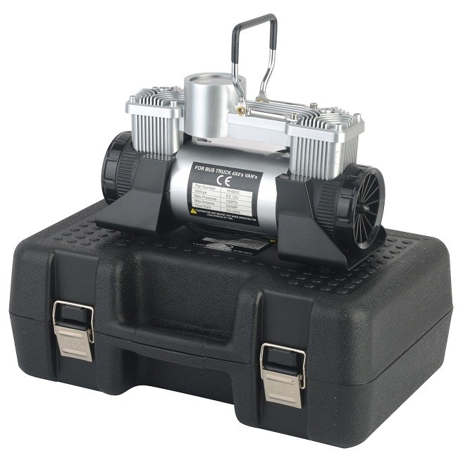 Auto Reifen Aufblaser Dc 12v Metall Druck Auto-Luftkompressor mit Kunststoff-Box