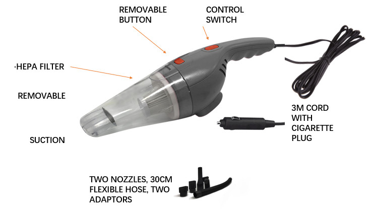 DC12V tragbare Staubsauger HEPA-Filter mit einer Jahresgarantie