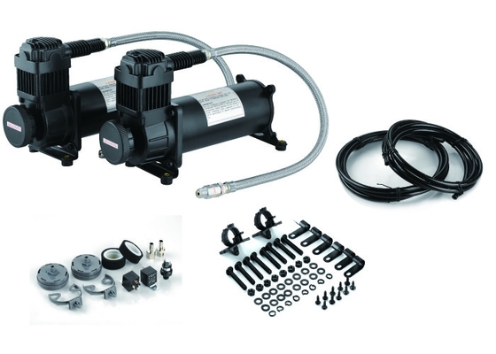 Ein guter Preis. Chick Black Dual Air Compressor mit der Befestigung von Zusätzen, von Stahl und von Chrome-Material Online