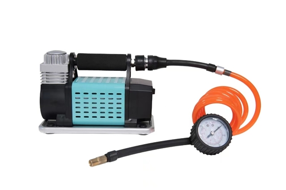 Einzylinder-DC12V-Metall-Portable-Auto-Luftkompressor mit Metalldruckmessgerät